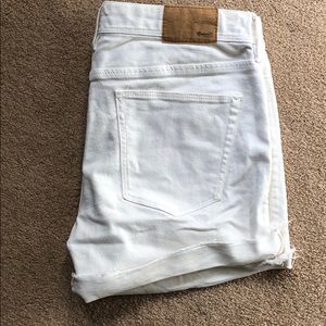 Madewell white jean shorts